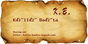 Kálló Beáta névjegykártya